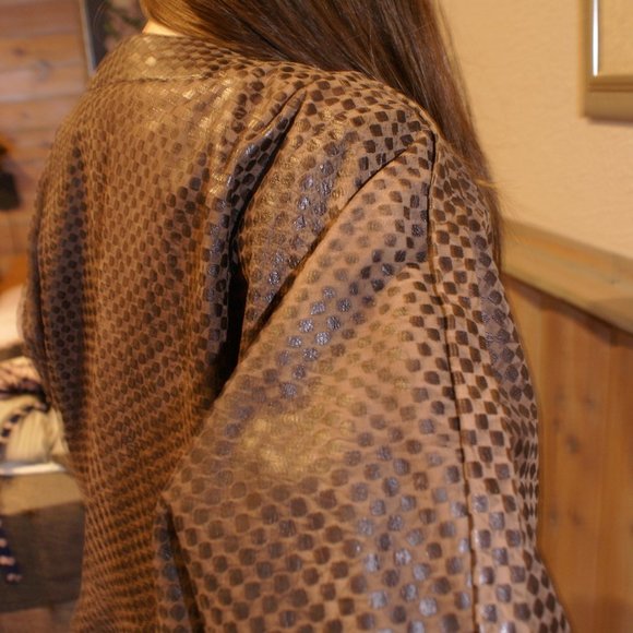 Chocolate Sweet Leather Bomber Jacket & Skirt - Picture 6 of 10